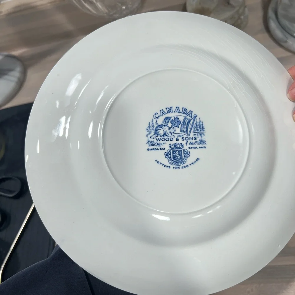 Blue and White Canada Decorative Plate